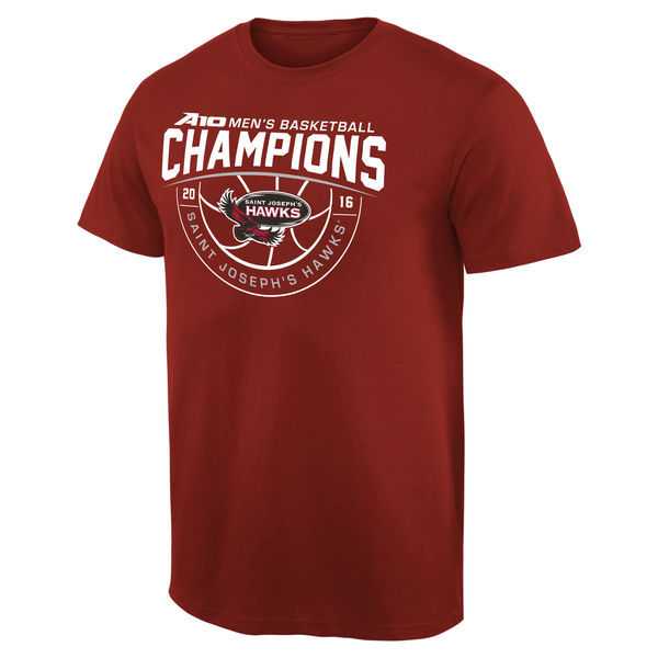 Saint Joseph's Hawks 2016 Atlantic 10 Men's Basketball Conference Champions WEM T-Shirt Cardinal,We sell and wholesale Saint Joseph's Hawks 2016 Atlantic 10 Men's Basketball Conference Champions WEM T-Shirt Cardinal on line form chian!